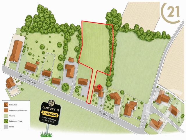 Terrain &agrave; vendre - 4980 m2 - Frotey Les Lure - 70 - FRANCHE-COMTE