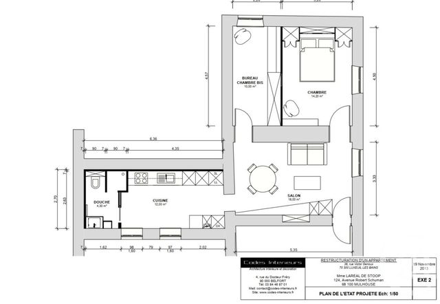 Appartement F3 &agrave; louer - 3 pi&egrave;ces - 57,20 m2 - Luxeuil Les Bains - 70 - FRANCHE-COMTE